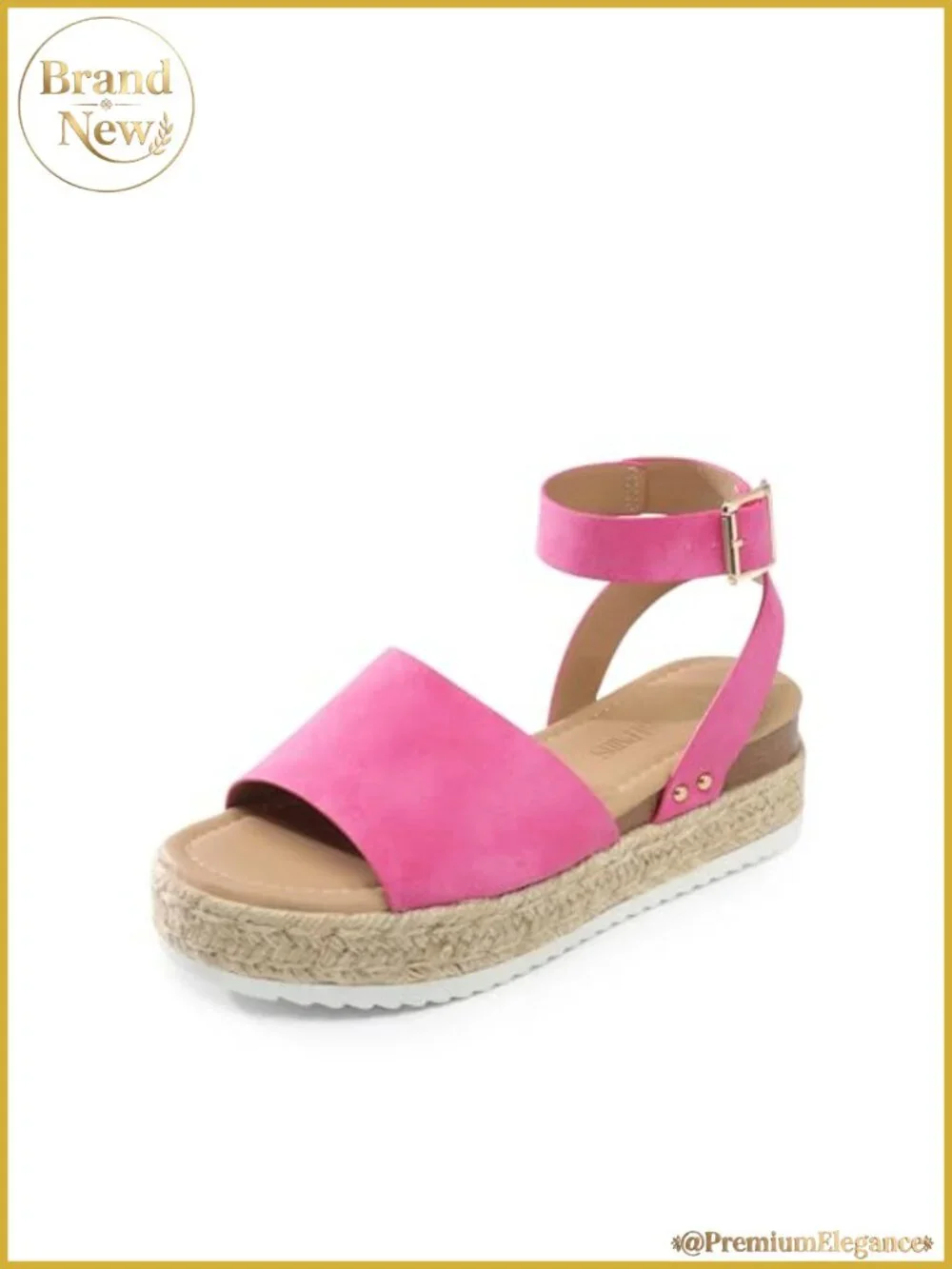 Women's Platform Espadrille Wedge Sandals Woven Jute Ankle Strap